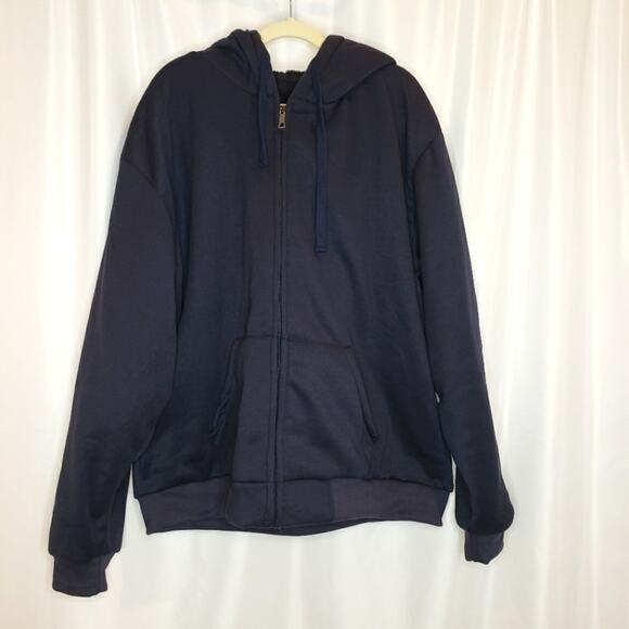 Han Ton Zip Up Heavyweight Hooded Sweatshirt 2 XL - Picture 1 of 8